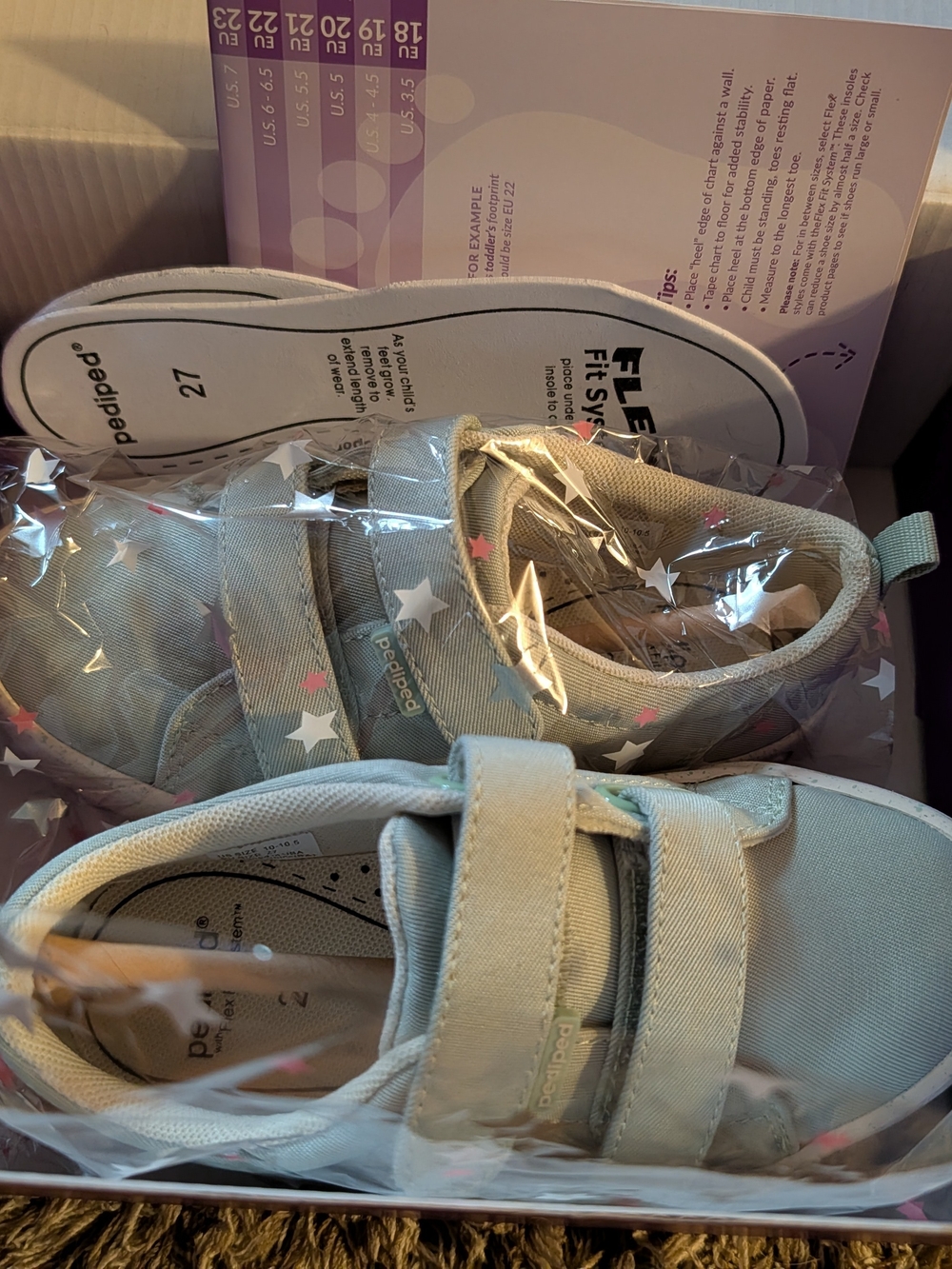 Pediped Pale Green Velcro Sneakers Size 10-10.5